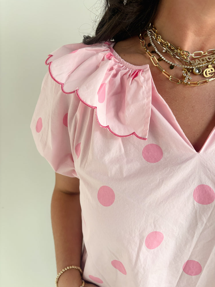 PINK POLK A DOT TOP-11