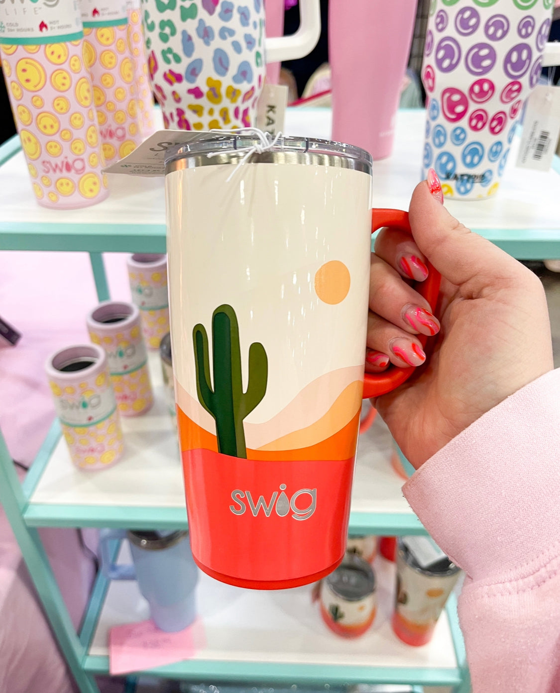 Swig Boho Desert Cactus 18 Oz Travel Mug