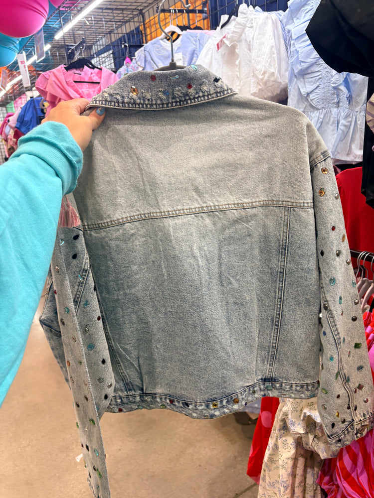 Denim jacket with jewels-7