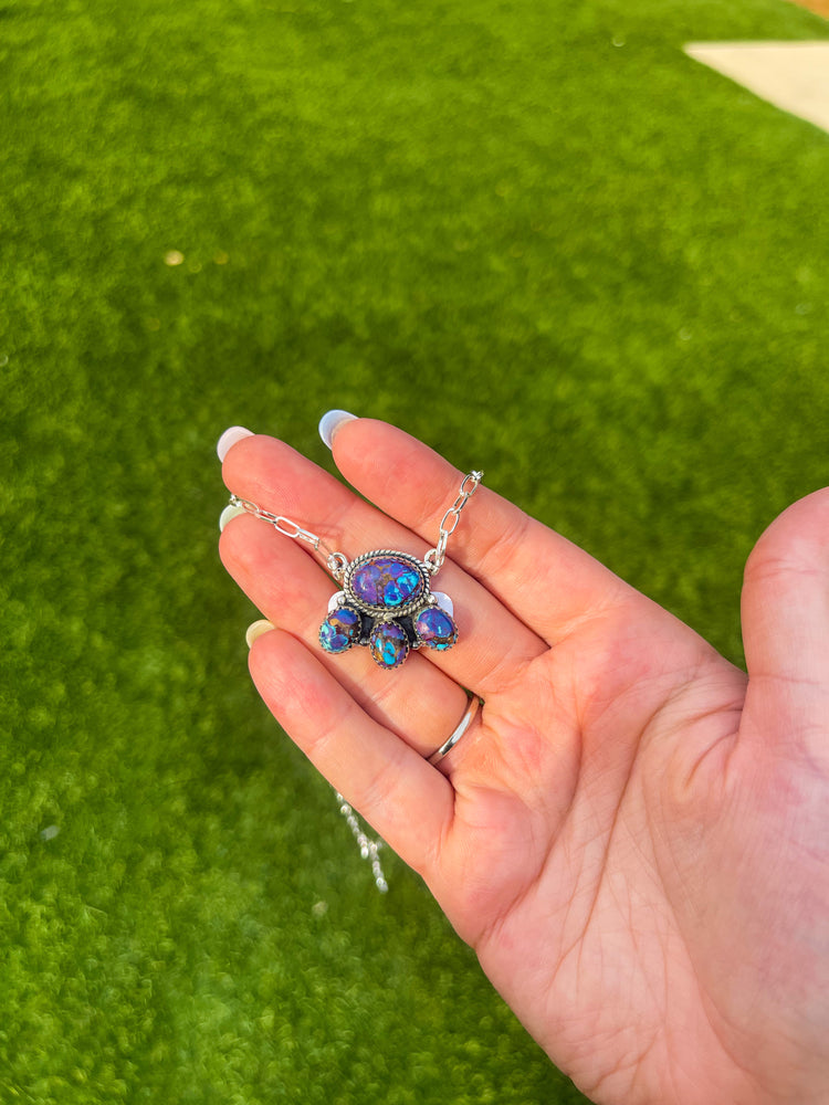 PURPLE MOJAVE 4 STONE NECKLACE