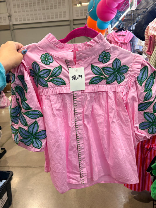 THML PINK EMB TOP
