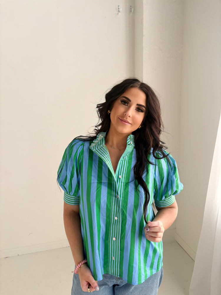 GREEN/BLUE STRIPE ENTRO TOP-13