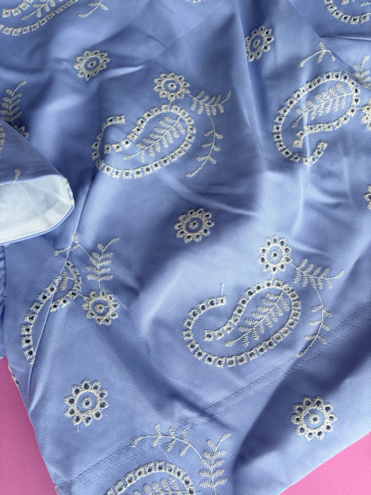BLUE PAISLEY TOP