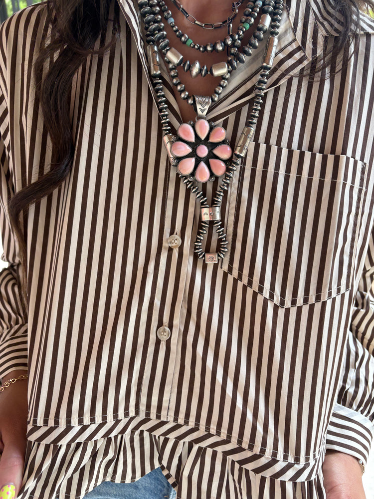 BROWN STRIPED TOP