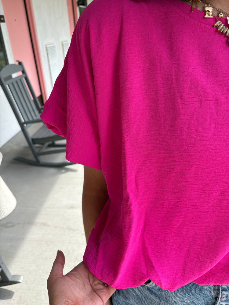 HOT PINK BUBBLE TOP