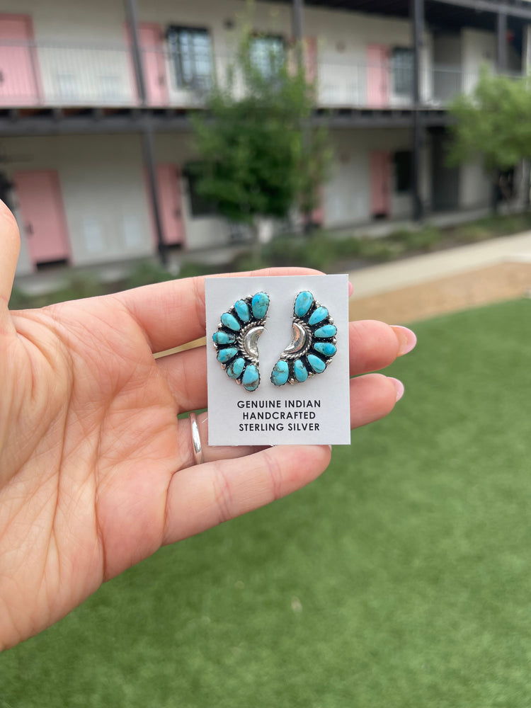 TURQ STUD EARRING-BLUE
