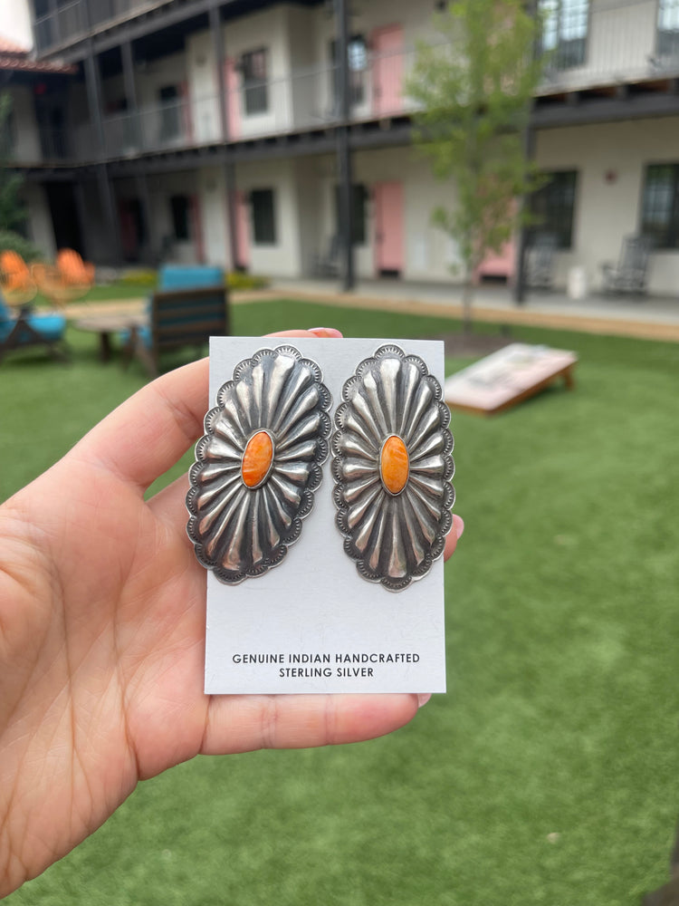 EXTRA LARGE SPINY CONCHO EARRING