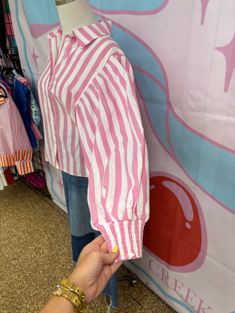 PINK STRIPED TOP