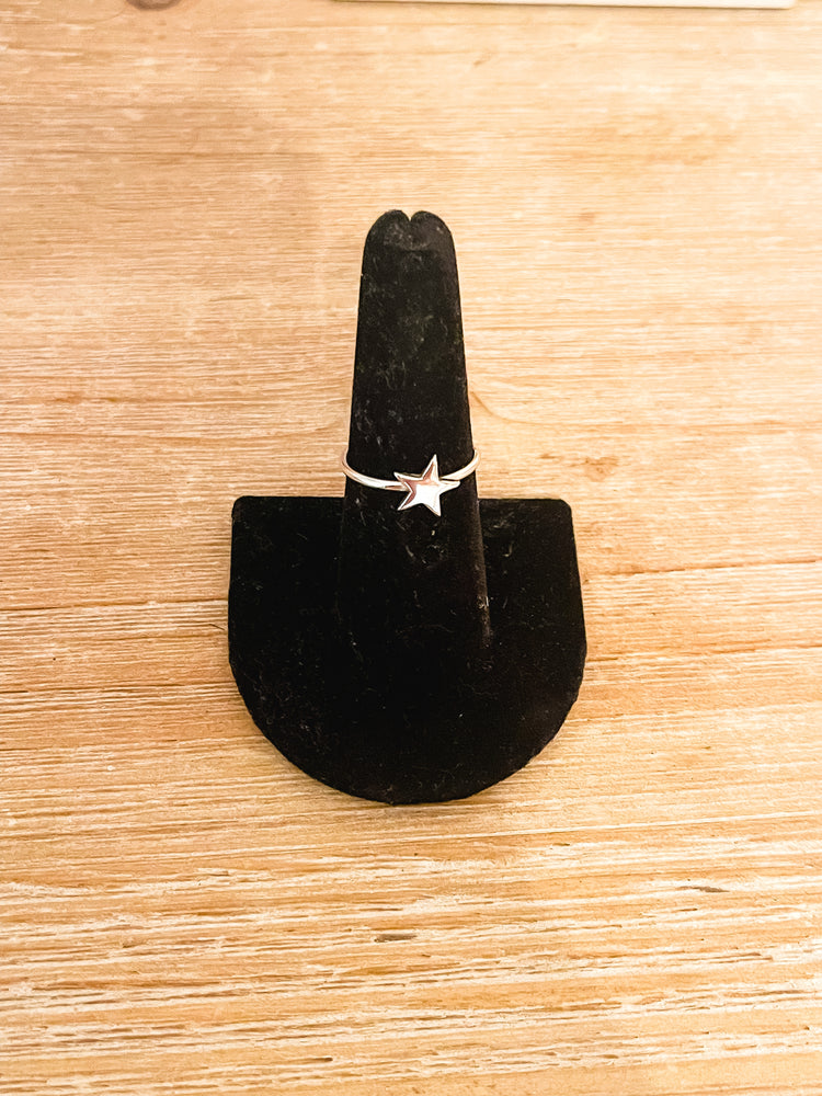 ADJUSTABLE STAR STERLING SILVER RING