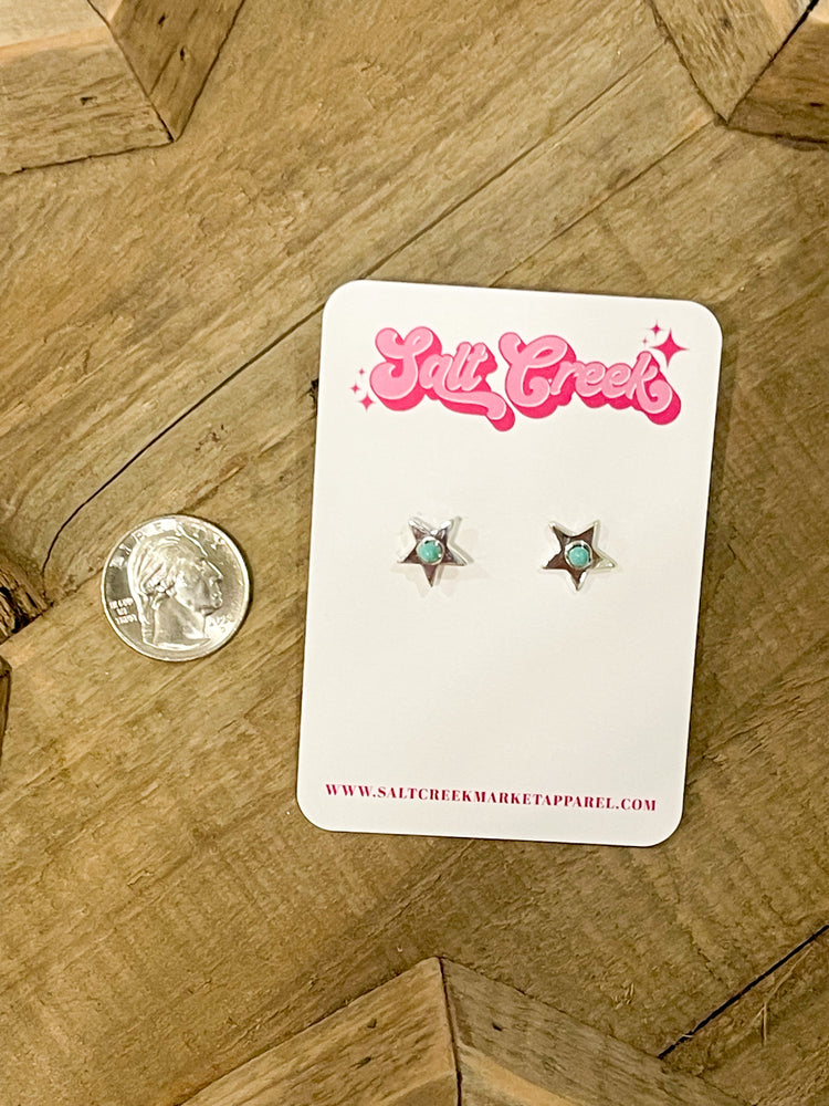 SMALL TURQ STAR STUD