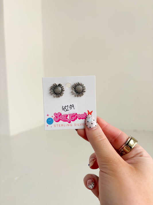 SUNFLOWER STERLING STUD EARRING