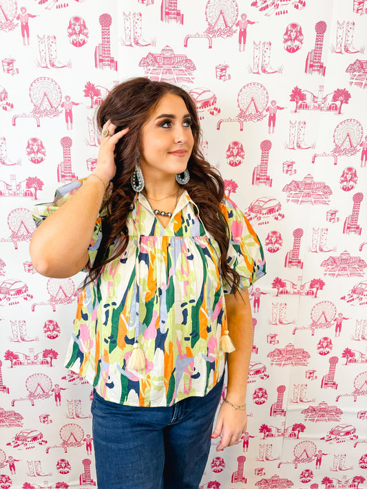 THML NEW MULTI COLOR PATTERN TOP
