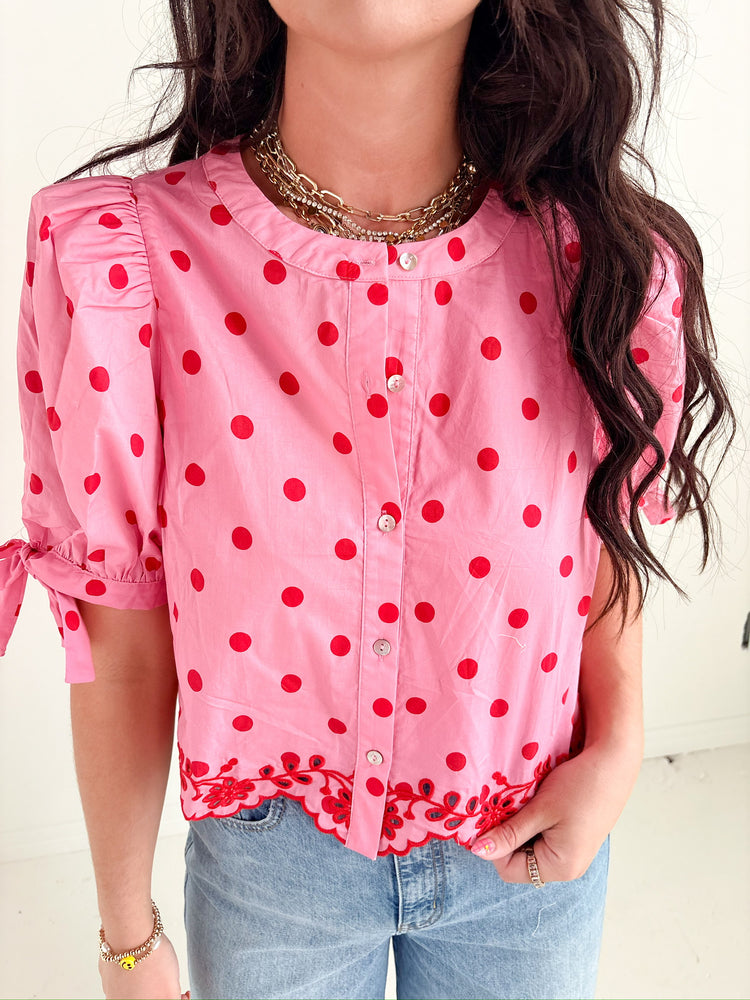 PINK & RED COMBO DOT TOP-13