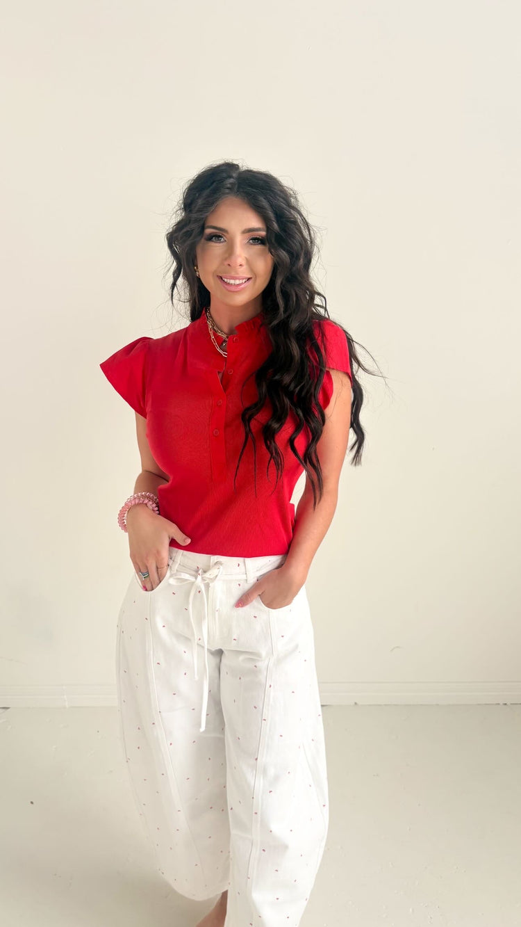 RED FITTED TOP-8