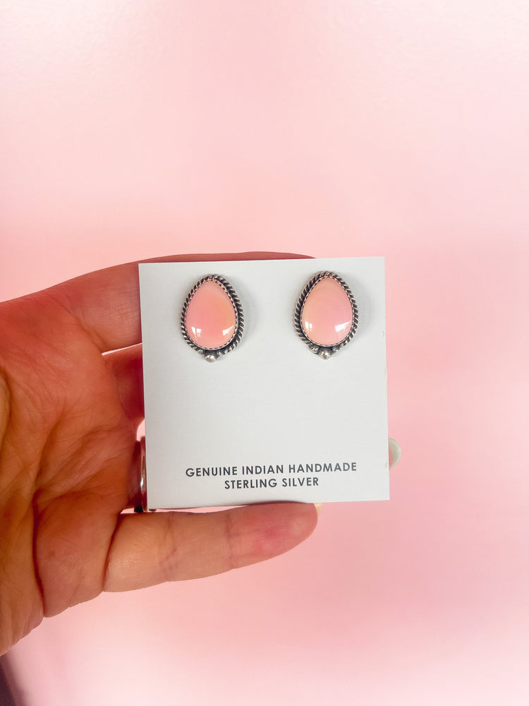 PINK CONCH STUD EARRINGS #1