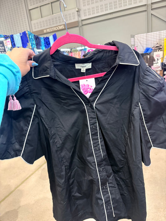 BLACK WITH WHITE TRIM TOP-1