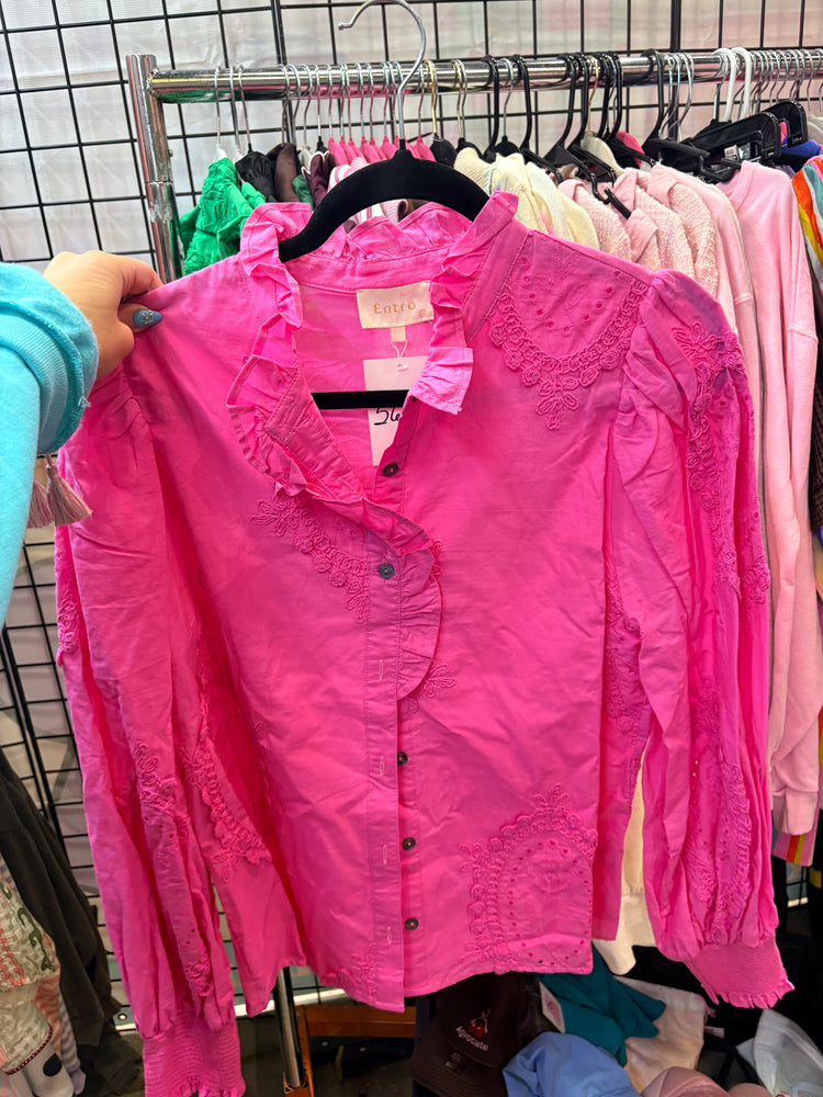 PINK DETAILED BUTTON DOWN TOP-5
