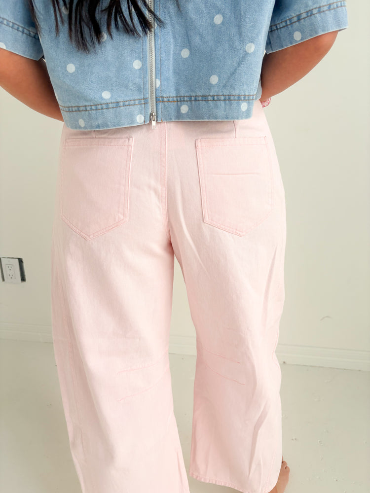PINK BARREL JEAN