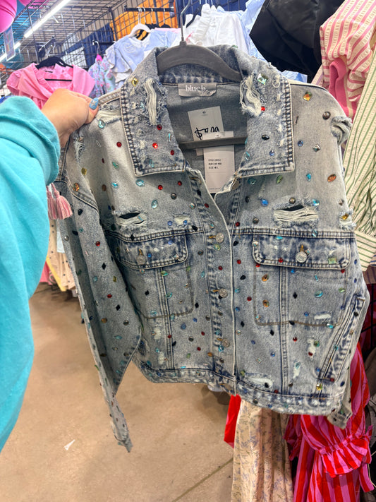 Denim jacket with jewels-7