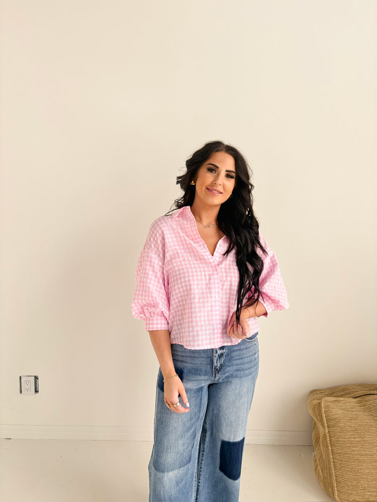 LIGHT PINK GINGHAM TOP-9
