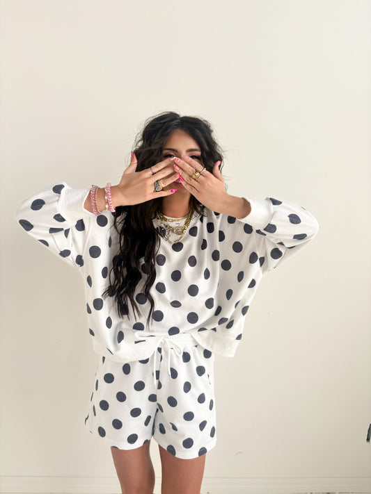 POLK A DOT SHORT SET