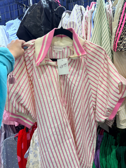 PINK STRIPE TOP- READ DESCRIPTION