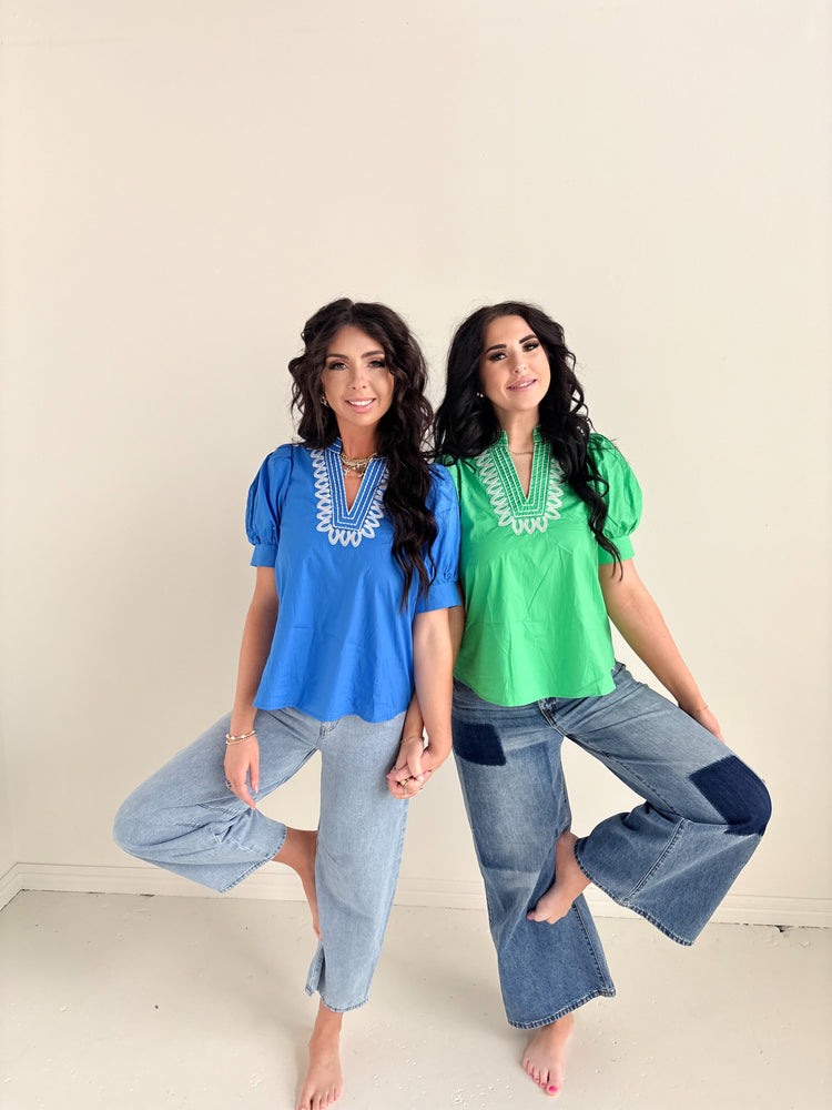 BLUE TOP WITH WHITE DETAIL-9