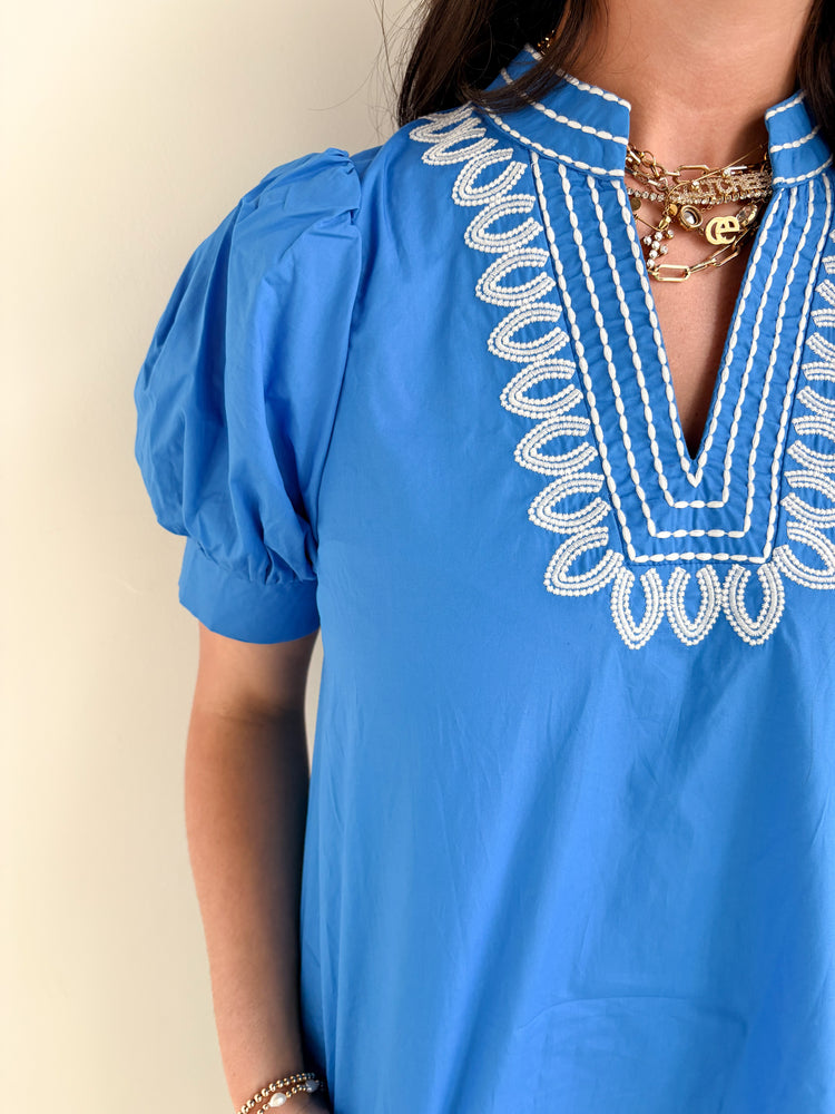 BLUE TOP WITH WHITE DETAIL-9