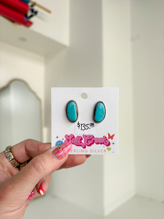 TURQ POST STUD EARRING