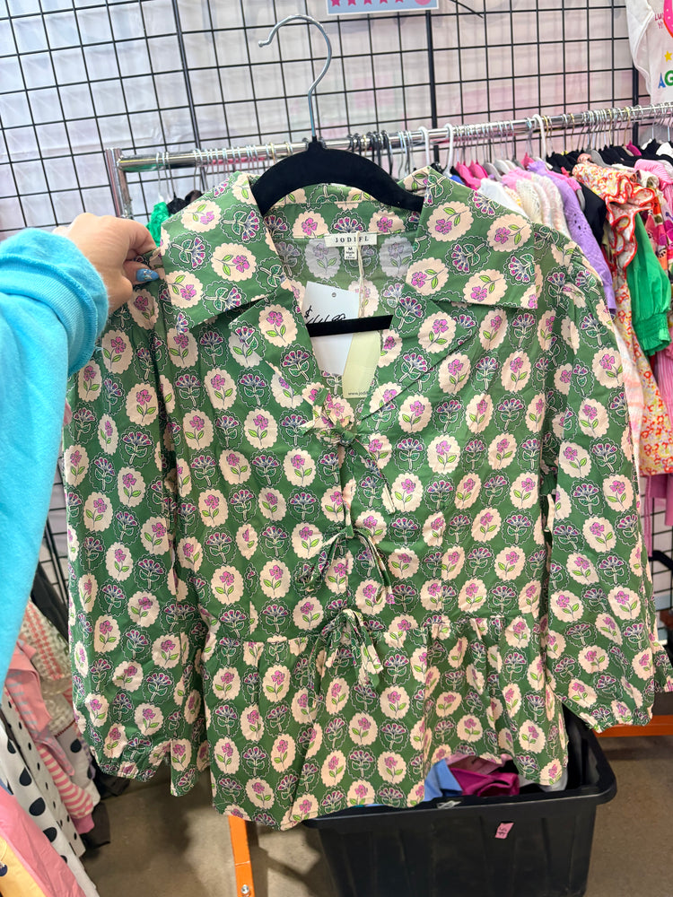 GREEN FLORAL TOP-2