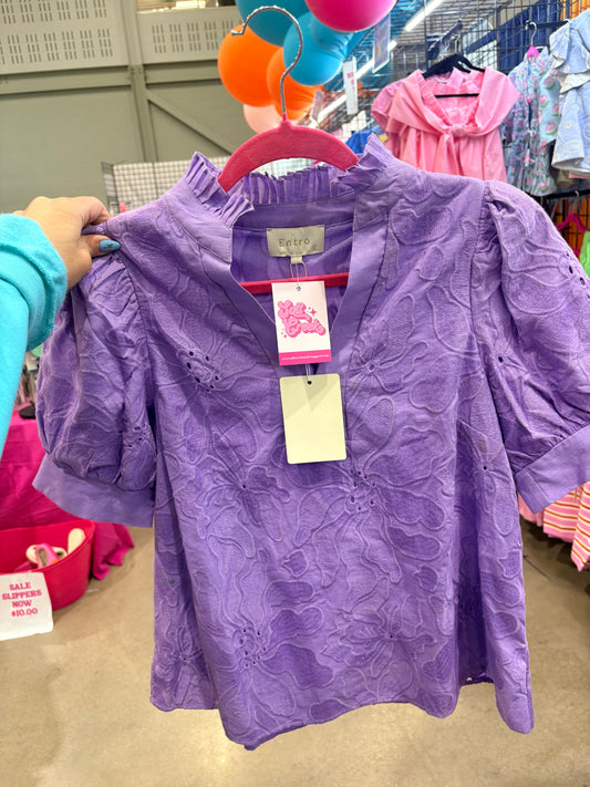 PURPLE DETAILED TEXTURED TOP-1