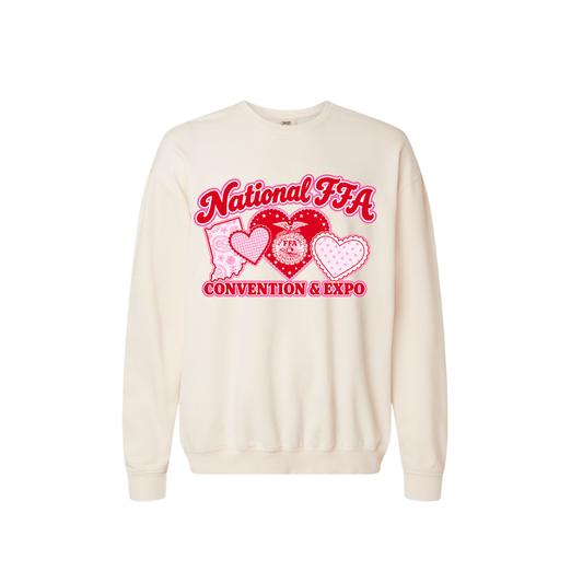 NATIONAL FFA HEART CREAM SWEATSHIRT-PLEASE READ DES.