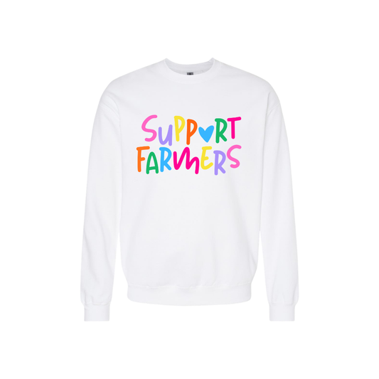 SUPPORT FARMERS WHITE SWEATSHIRT-PLEASE READ DESCRIPTION
