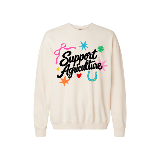 SUPPORT AGRICULTURE CREAM SWEATSHIRT-PLEASE READ DESCRIPTION