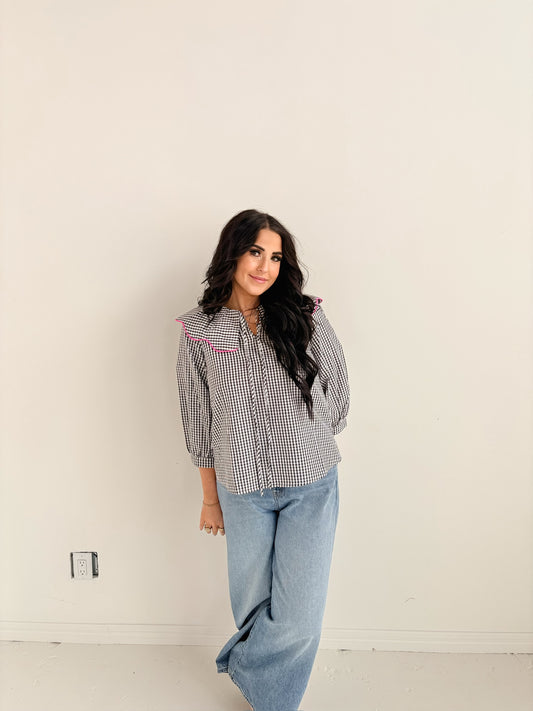 BLACK WITH PINK TRIM TOP-10