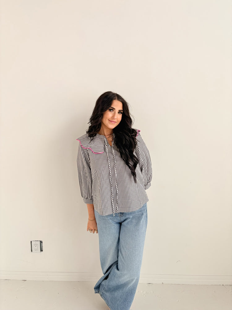 BLACK WITH PINK TRIM TOP-10