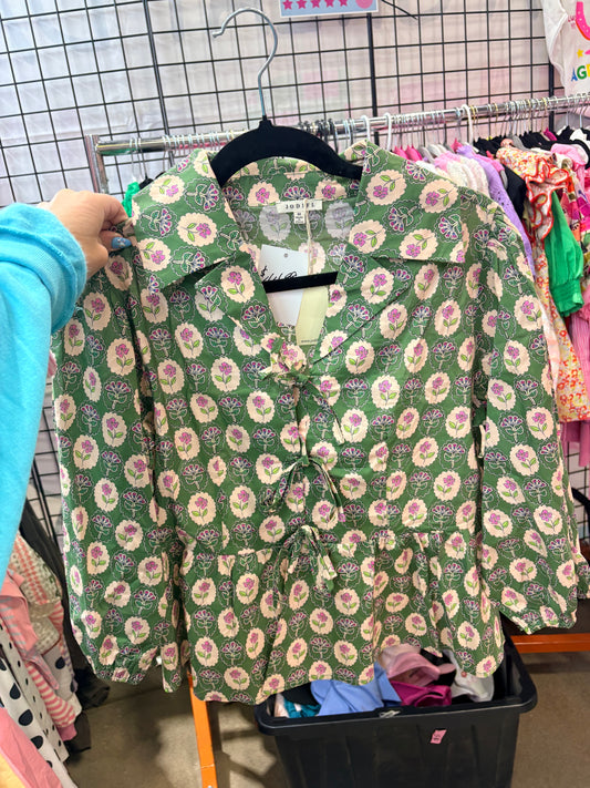 GREEN FLORAL TOP-2