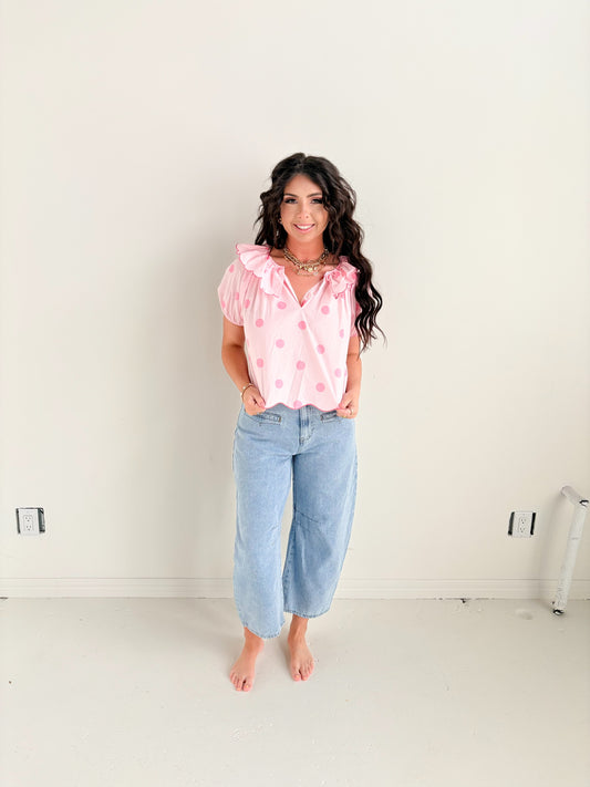 PINK POLK A DOT TOP-11
