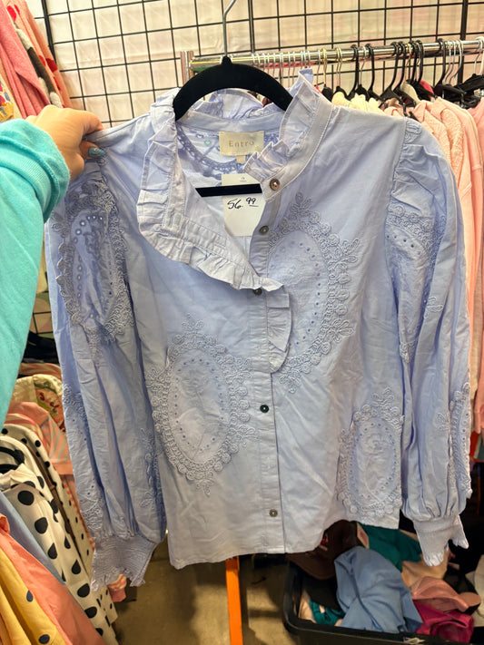 ICE BLUE DETAILED BUTTON DOWN-5