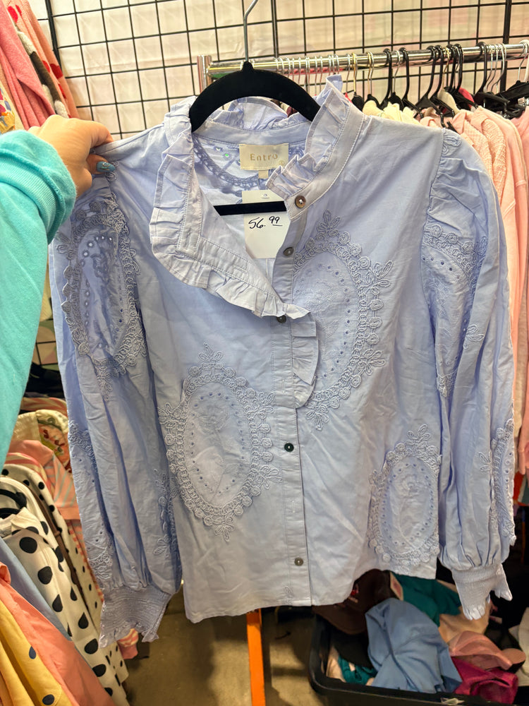 ICE BLUE DETAILED BUTTON DOWN-5