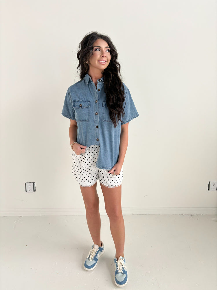DENIM BUTTON DOWN TOP-11