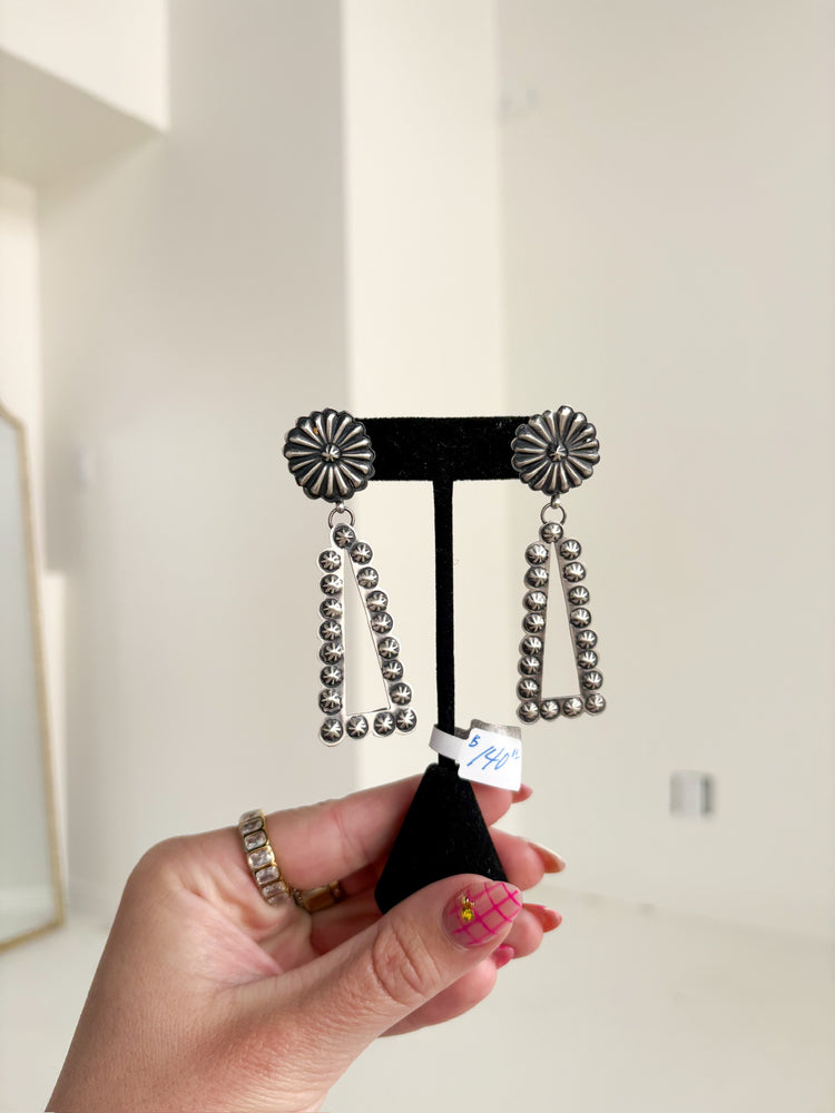 STERLING DROP POST EARRING