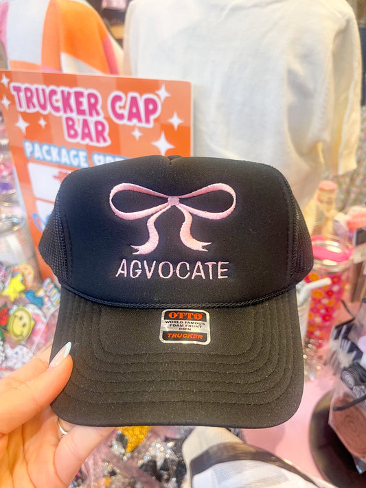 AGVOCATE-BLACK TRUCKER CAP