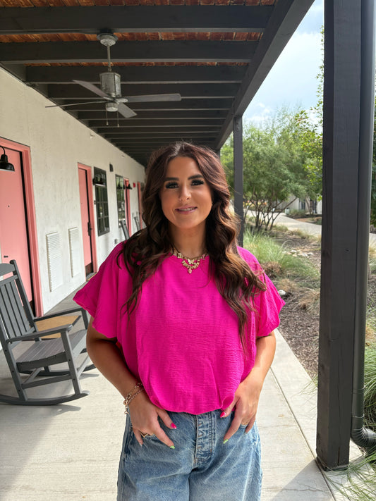 HOT PINK BUBBLE TOP