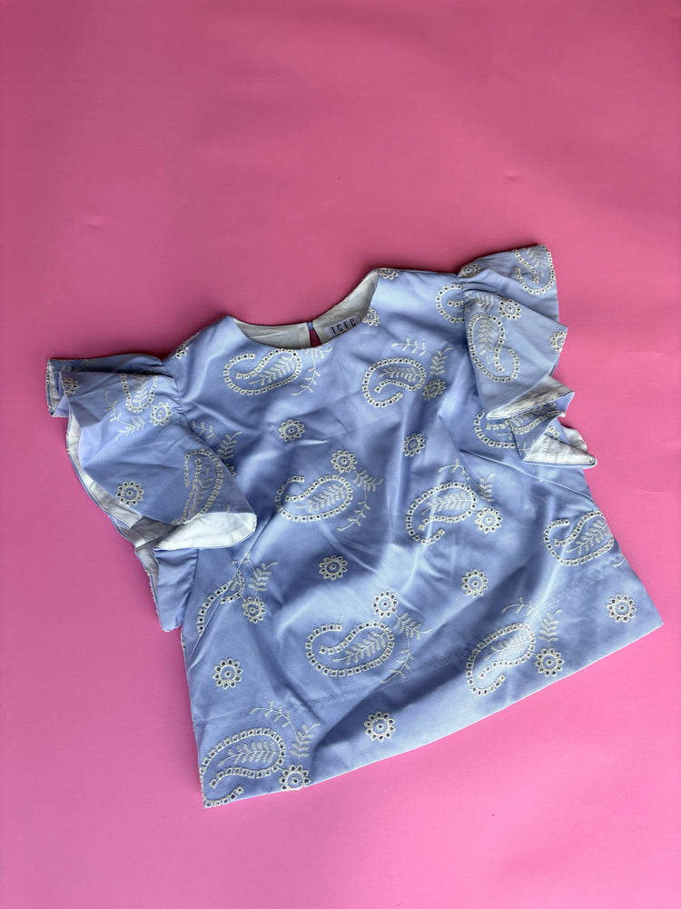 BLUE PAISLEY TOP