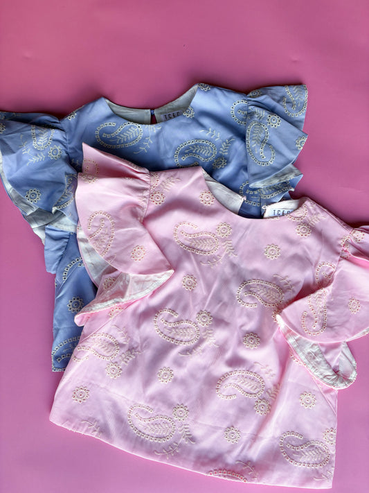 BLUE PAISLEY TOP