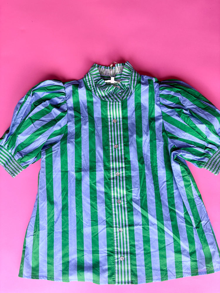 GREEN/BLUE STRIPE ENTRO TOP-13