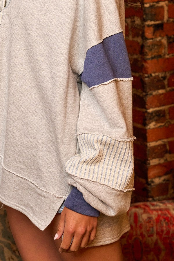 THE MAGGIE- BLUE/GREY PULLOVER
