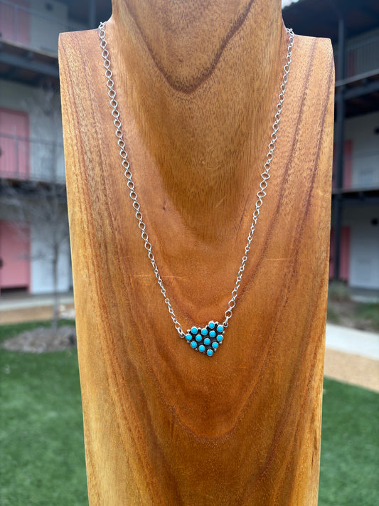 TURQ HEART NECKLACE