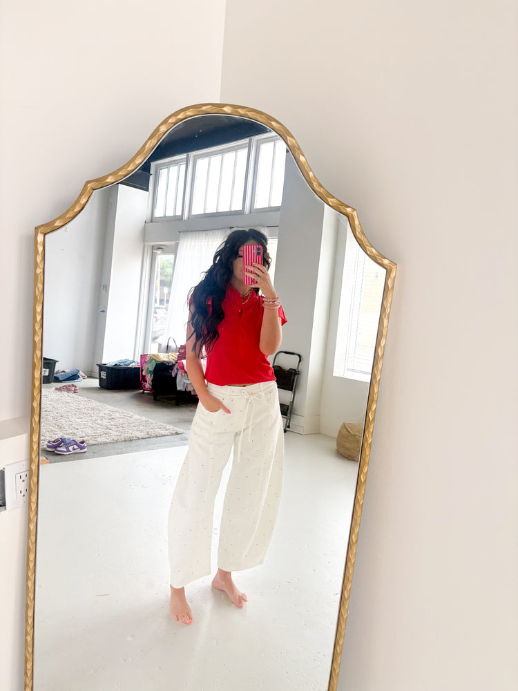 RED FITTED TOP-8